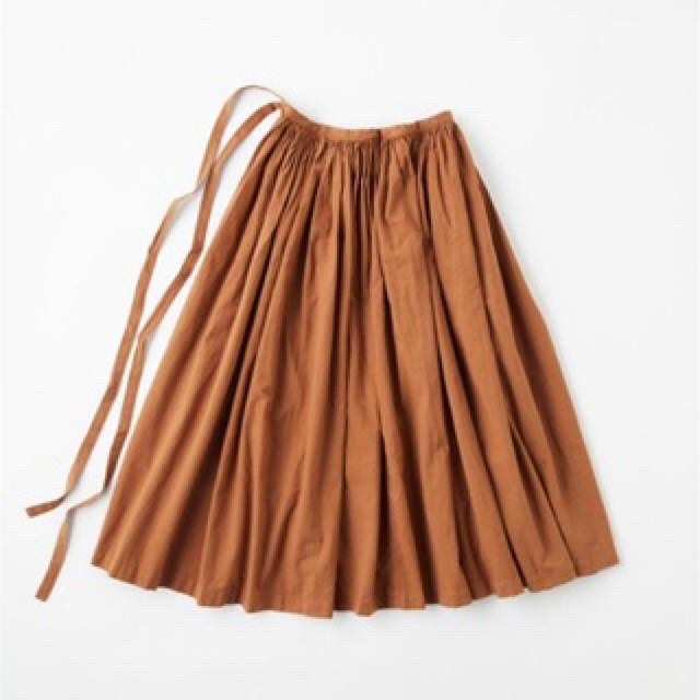 IDEE(イデー)のIDEE POOL いろいろの服 巻きギャザーエプロン　ブラウン レディースのスカート(ロングスカート)の商品写真