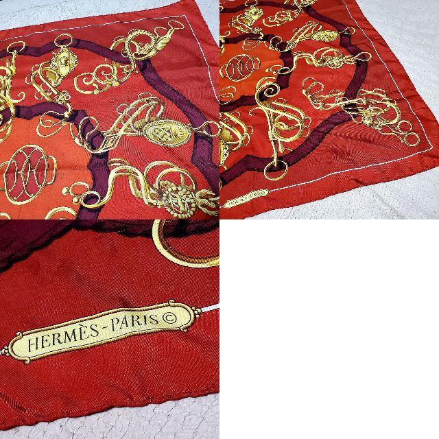 Hermes(エルメス)の【美品】 HERMES エルメス カレ 90 スカーフ シルク 赤 大判 レディースのファッション小物(バンダナ/スカーフ)の商品写真