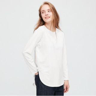 ユニクロ(UNIQLO)のユニクロ　コットンロングシャツテールT XL(Tシャツ(長袖/七分))