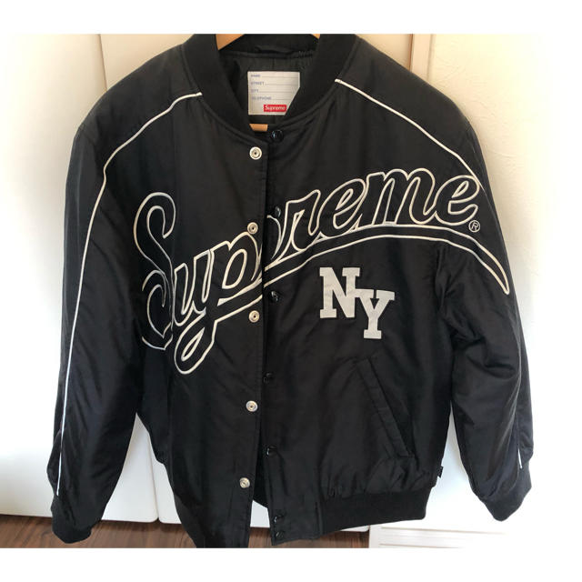 SUPREME CONTRAST SCRIPT VARSITY JACKET S