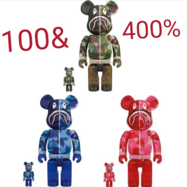 BE@RBRICK CLEAR ABC CAMO SHARK 100%&400% エンタメ/ホビーのフィギュア(その他)の商品写真