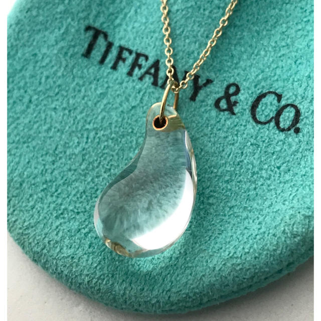 Tiffany K18YG ティアドロップクリスタル　ネックレス希少美品ネックレス