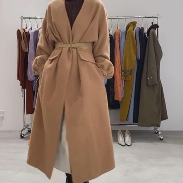 Ameri VINTAGE - 2WAY NO COLLAR BELT COAT アメリ コートの通販 by