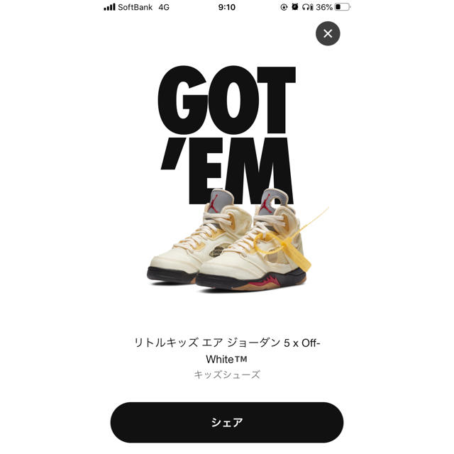 OFF-WHITE(オフホワイト)のJORDAN5 Off-White メンズの靴/シューズ(スニーカー)の商品写真