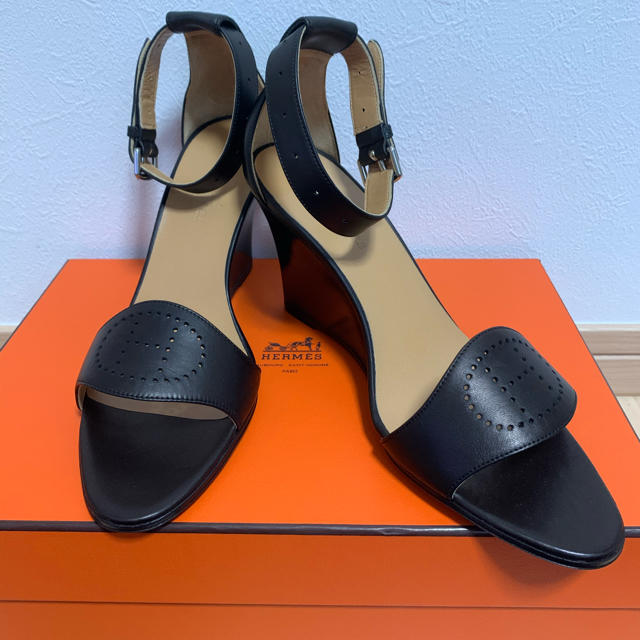 試着のみ新品 HERMES エルメス サンダル 37 エブリン ウェッジソール