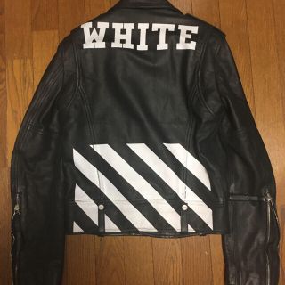 オフホワイト(OFF-WHITE)のoff-white オフホワイト　ライダースジャケット レザージャケット(ライダースジャケット)