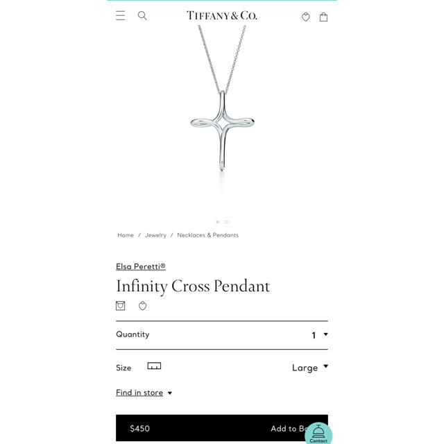 Tiffany infinity cross オープンクロスネックレス 3