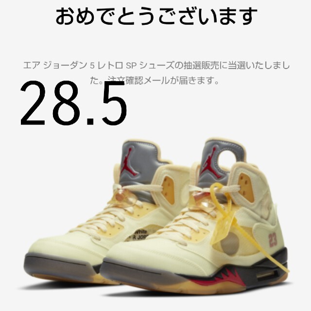 NIKE(ナイキ)のAJ5 Off-White×Nike AIR JORDAN 5 SAIL ナイキ メンズの靴/シューズ(スニーカー)の商品写真