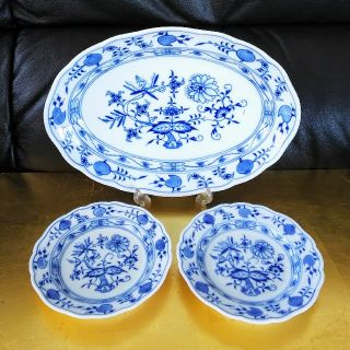 マイセン(MEISSEN)の★チョコ様専用★ マイセン ブルーオニオン オーバル & ミニプレートused (食器)