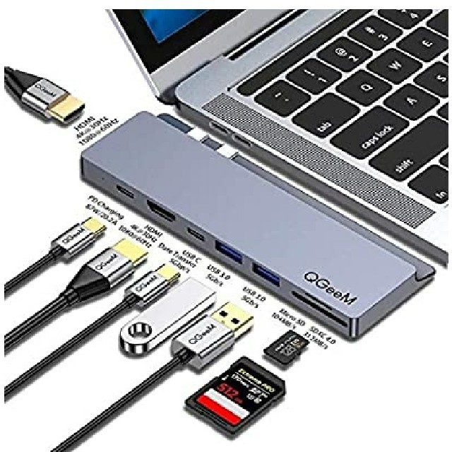 USB-C ハブ QGeeM 9in-2 デュアル4k TypeC HDMI