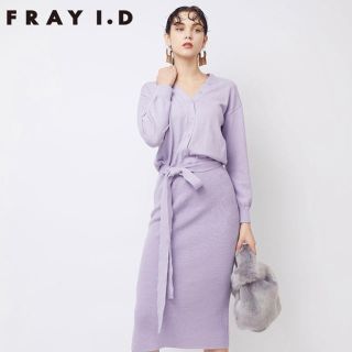 フレイアイディー(FRAY I.D)のカーデニットワンピース(ひざ丈ワンピース)