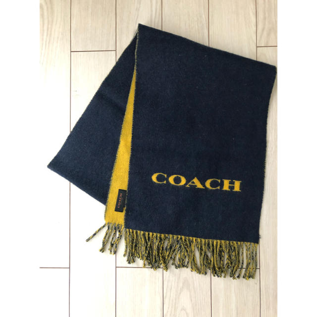 COACH(コーチ)のCOACH カシミヤブレンド バイカラー ロゴ スカーフ☆マフラー美色 メンズのファッション小物(マフラー)の商品写真