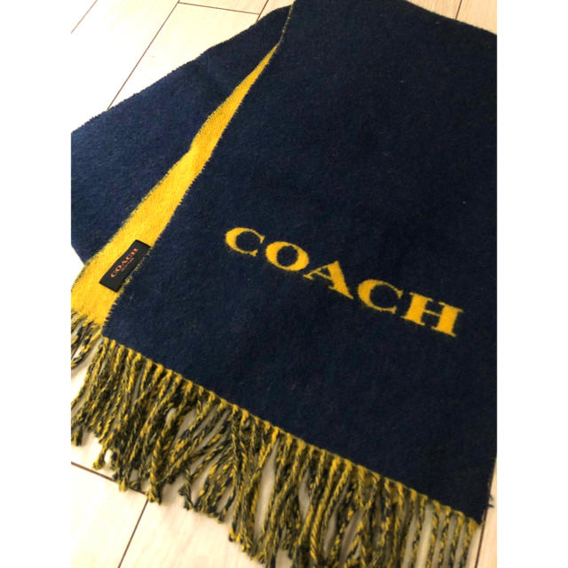 COACH(コーチ)のCOACH カシミヤブレンド バイカラー ロゴ スカーフ☆マフラー美色 メンズのファッション小物(マフラー)の商品写真