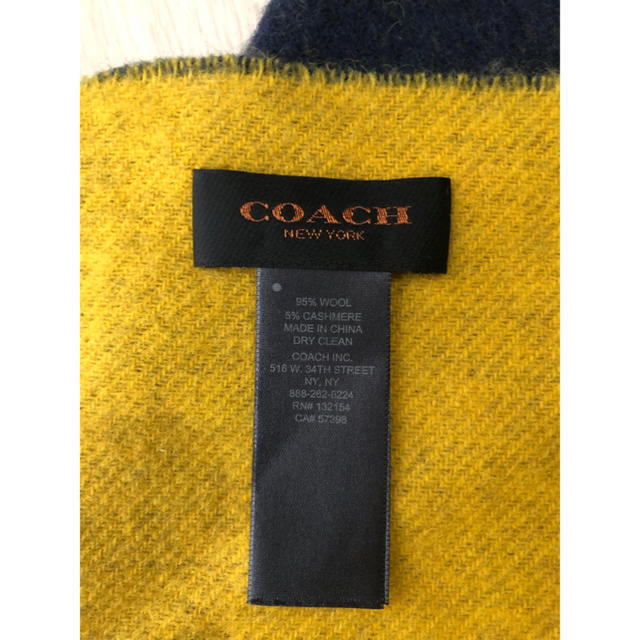 COACH(コーチ)のCOACH カシミヤブレンド バイカラー ロゴ スカーフ☆マフラー美色 メンズのファッション小物(マフラー)の商品写真