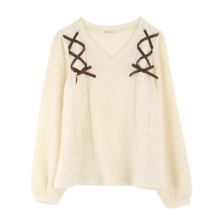 アクシーズファム(axes femme)のnissy様専用 axes femme レースアップ リボン ニット (ニット/セーター)