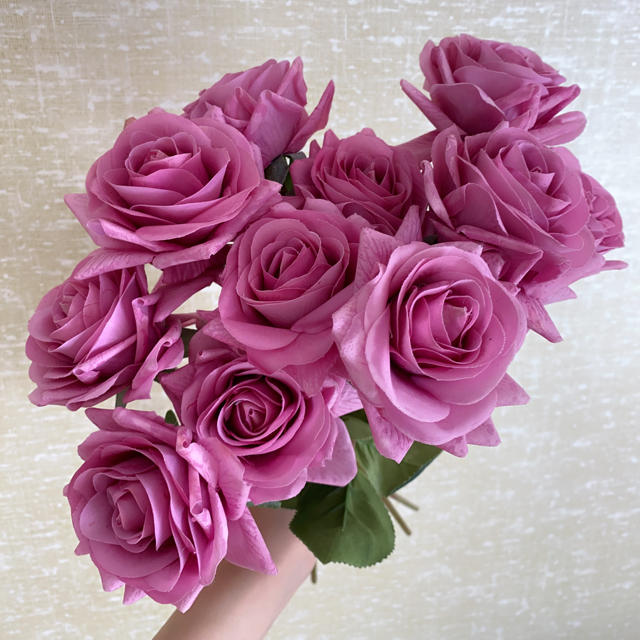 Francfranc(フランフラン)のバラ　薔薇　アーティフィシャルフラワー　造花　ブーケ　花材 ハンドメイドのウェディング(ブーケ)の商品写真