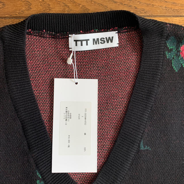 TTT MSW FLOWER KNIT VEST BLACK 1