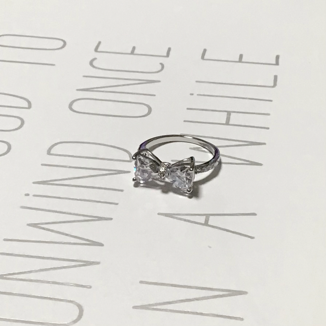キュービックジルコニア♡リボンリング レディースのアクセサリー(リング(指輪))の商品写真
