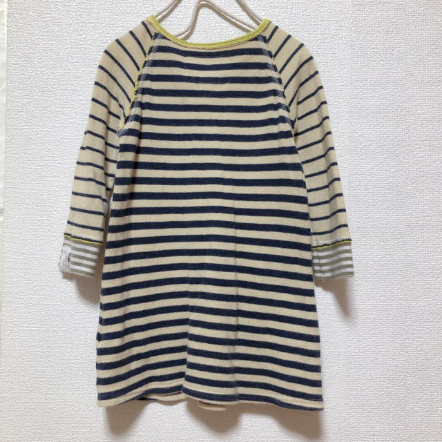 FITH(フィス)のFITH/フィス/八〜九分袖/ボーダーワンピース/M/100 キッズ/ベビー/マタニティのキッズ服女の子用(90cm~)(ワンピース)の商品写真