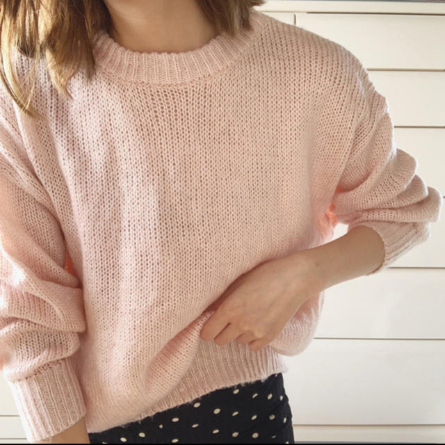 baby pink knit レディースのトップス(ニット/セーター)の商品写真