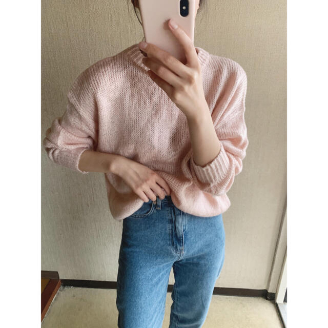 baby pink knit レディースのトップス(ニット/セーター)の商品写真