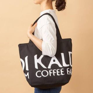 カルディ(KALDI)のカルディオリジナル  トートバッグ黒　布製(エコバッグ)