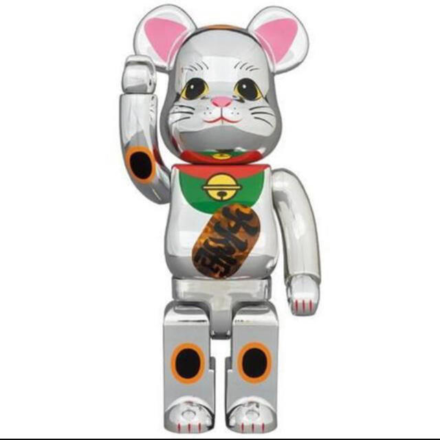 BE@RBRICK 招き猫 銀メッキ 発光  400%エンタメ/ホビー