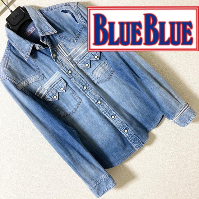 BLUE BLUE(ブルーブルー)の専用◆BLUE BLUE ブルーブルー◆リメイク リペアウエスタン デニムシャツ メンズのトップス(シャツ)の商品写真