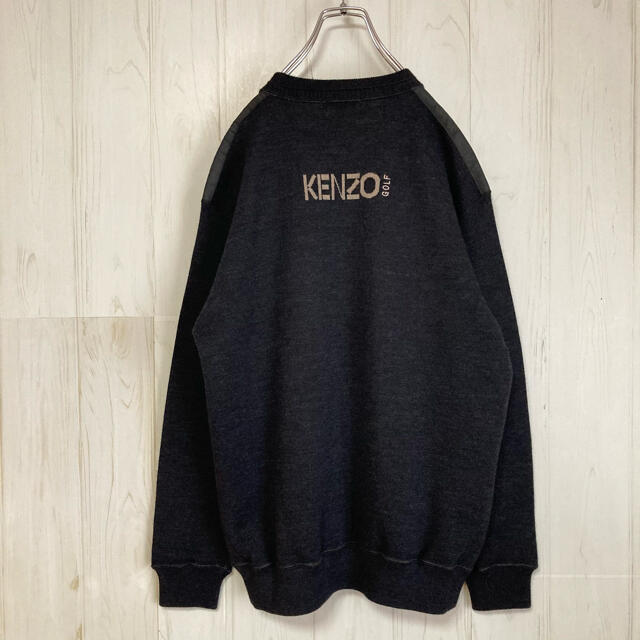 KENZO(ケンゾー)の超レア KENZO ケンゾー ニットセーター バックロゴ 刺繍 古着 切替え メンズのトップス(ニット/セーター)の商品写真