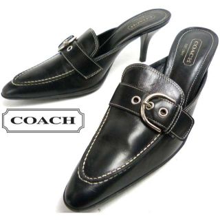 コーチ(COACH)のCOACH コーチ レザー ストラップサンダル　10B(26.5-27cm相当)(サンダル)