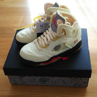 ナイキ(NIKE)のJORDAN5 × OFF-WHITE  セイル 17cm(スニーカー)