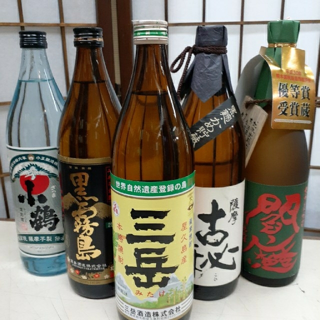 焼酎5本セット[さつま小鶴+黒霧島+三岳+薩摩古秘+閻魔常圧] 食品/飲料/酒の酒(焼酎)の商品写真