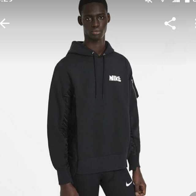 メンズサイズM Nike x sacai Hoodie ブラック パーカー フーディ