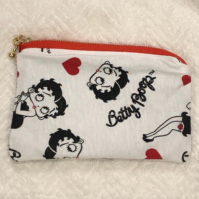 Betty Boop ポーチ　リップチャーム付き ハンドメイドのファッション小物(ポーチ)の商品写真