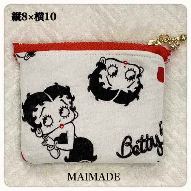 【nacyu0v様専用】Betty Boop ポーチ　リップチャーム付き ハンドメイドのファッション小物(ポーチ)の商品写真