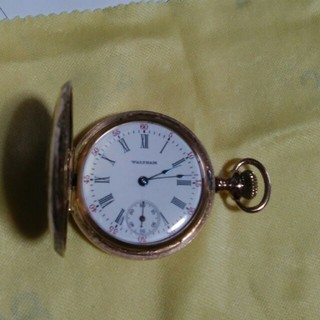 ウォルサム(Waltham)の【アンティーク美品】1905年 オパール鎖 ウォルサム ハンター 懐中時計(腕時計(アナログ))