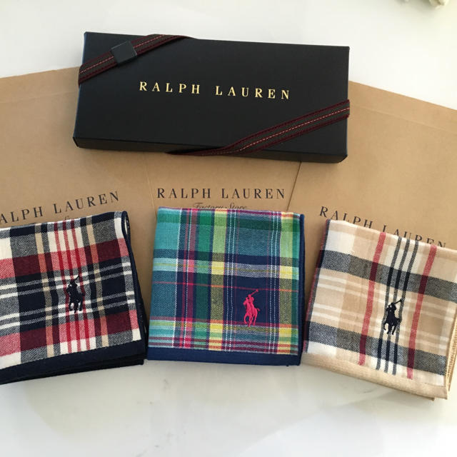 Ralph Lauren(ラルフローレン)のギフト♡ラルフ ガーゼタオルハンカチ メンズのファッション小物(ハンカチ/ポケットチーフ)の商品写真