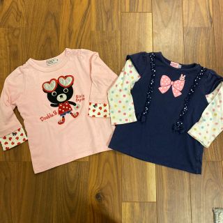 ダブルビー(DOUBLE.B)のミキハウス　トップス　2枚セット80(Ｔシャツ)