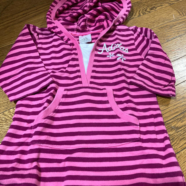 adidas(アディダス)のアディダス　七分袖❓ワンピ100・ キッズ/ベビー/マタニティのキッズ服女の子用(90cm~)(ワンピース)の商品写真