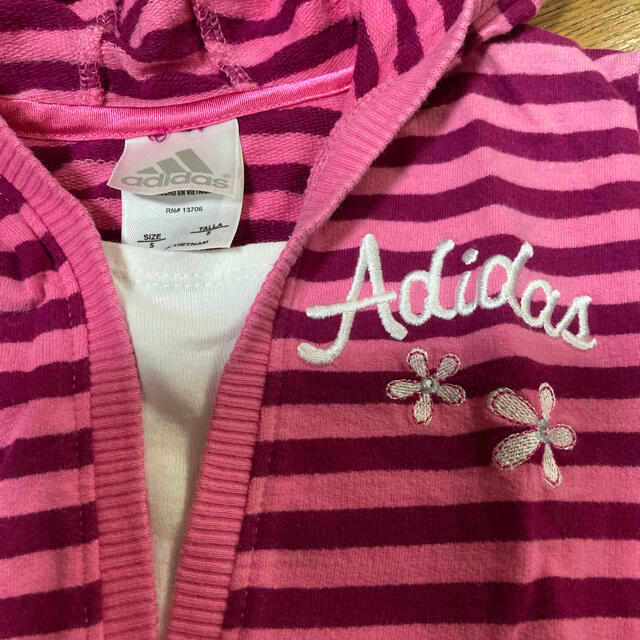 adidas(アディダス)のアディダス　七分袖❓ワンピ100・ キッズ/ベビー/マタニティのキッズ服女の子用(90cm~)(ワンピース)の商品写真