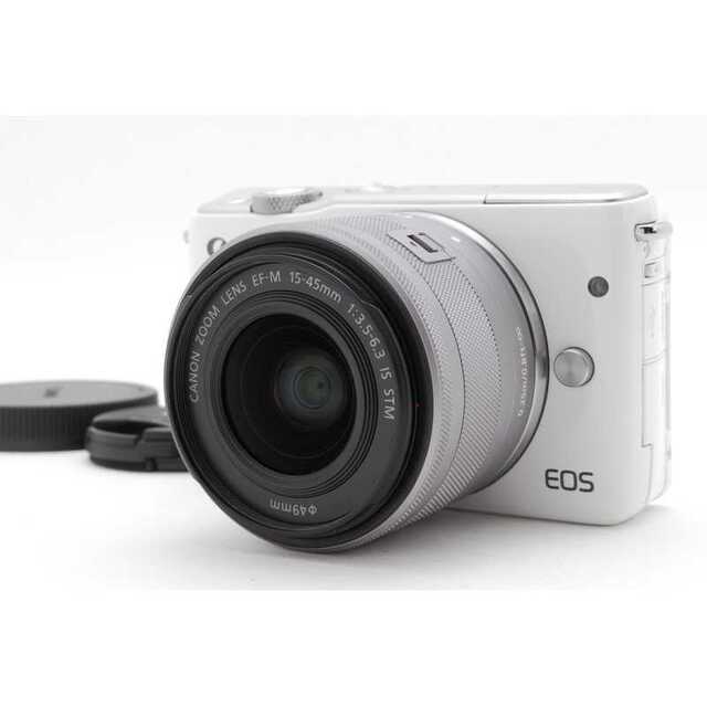 ★ 極上美品 おしゃれなホワイト ミラーレス一眼 EOS M10 ★スマホ/家電/カメラ