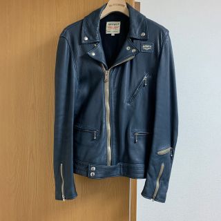 お見舞い ルイスレザー サイクロン ネイビー ライダースジャケット