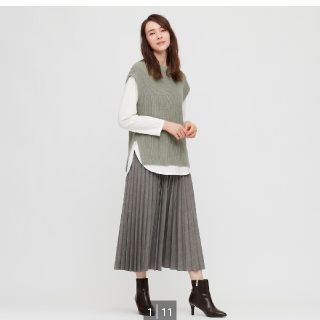 ユニクロ(UNIQLO)のアコーディオン　プリーツ　ロングスカート　チェック(ロングスカート)