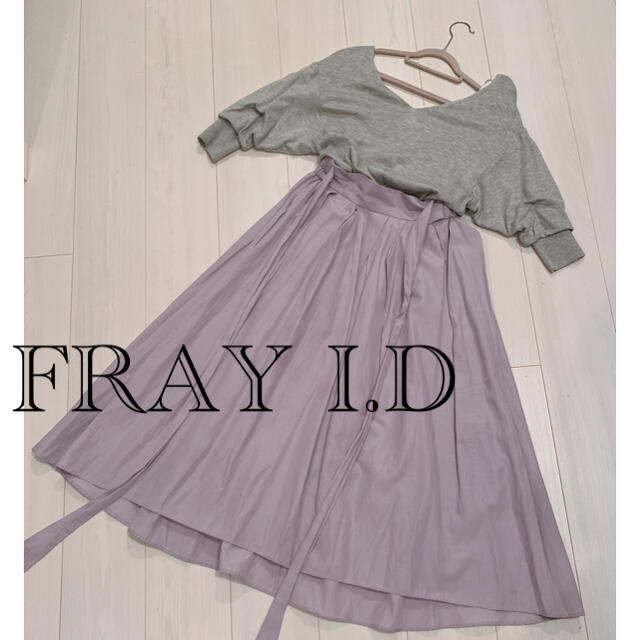 ワンピースFRAY I.D タックスリーブニットコンビワンピース