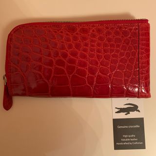 クロコダイル(Crocodile)の最高ランククロコダイル　長財布　L字ファスナー　シャイニングレッド(財布)