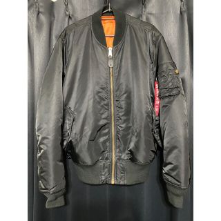 アルファインダストリーズ(ALPHA INDUSTRIES)のALPHA MA-1 Lサイズ　黒　中古　アルファ　フライトジャケット美品(フライトジャケット)