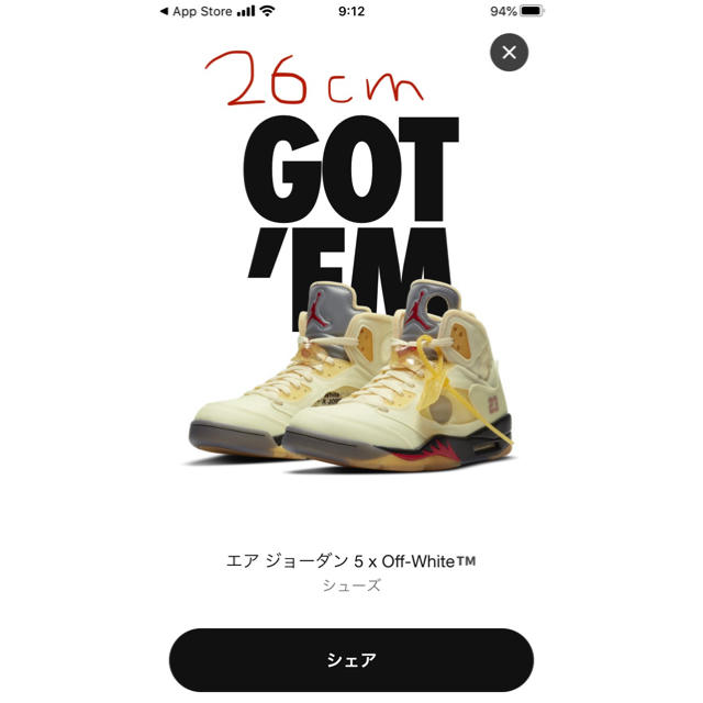 NIKE - 最終　Nike air Jordan5 off-white ジョーダン5