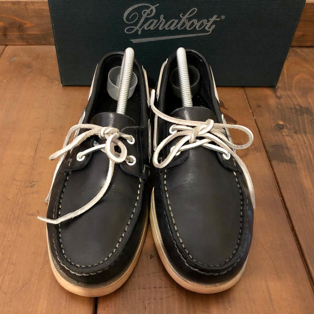 Paraboot(パラブーツ)の【美品・レア】パラブーツ バース  別注 ブラック サイズ6H デッキシューズ メンズの靴/シューズ(デッキシューズ)の商品写真