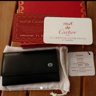 カルティエ(Cartier)の新品★カード、箱あり。カルティエ Cartier キーケース ブラック(キーケース)