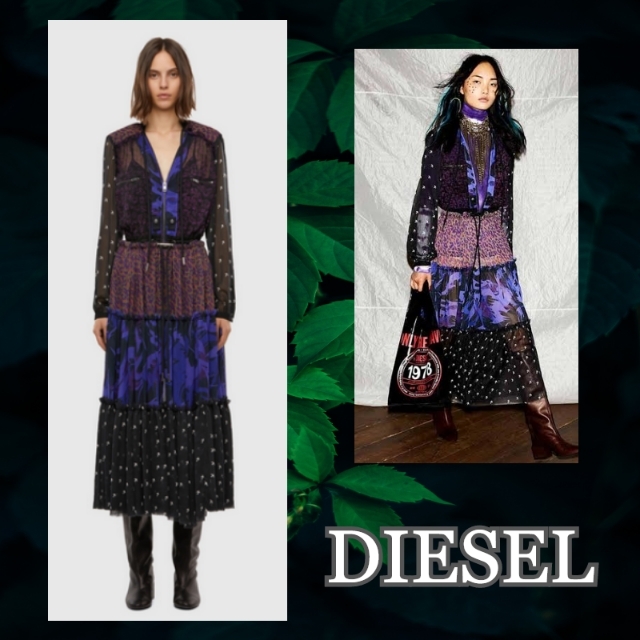 競売 SALL!!【DIESEL】2020年秋冬新作 ロングワンピース アニマル